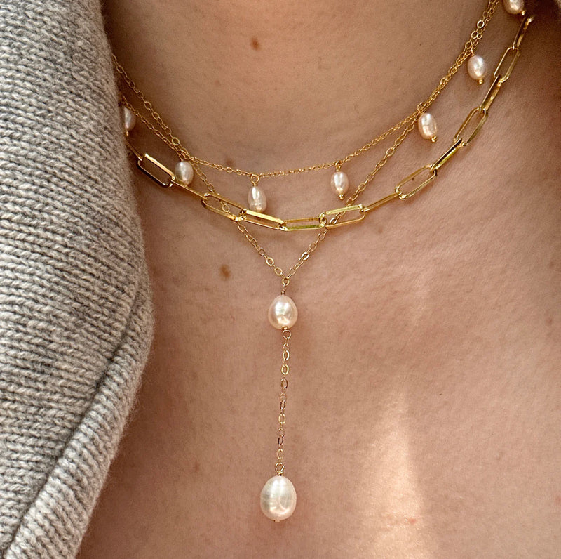 MARLEIGH PEARL NECKLACE GOLD