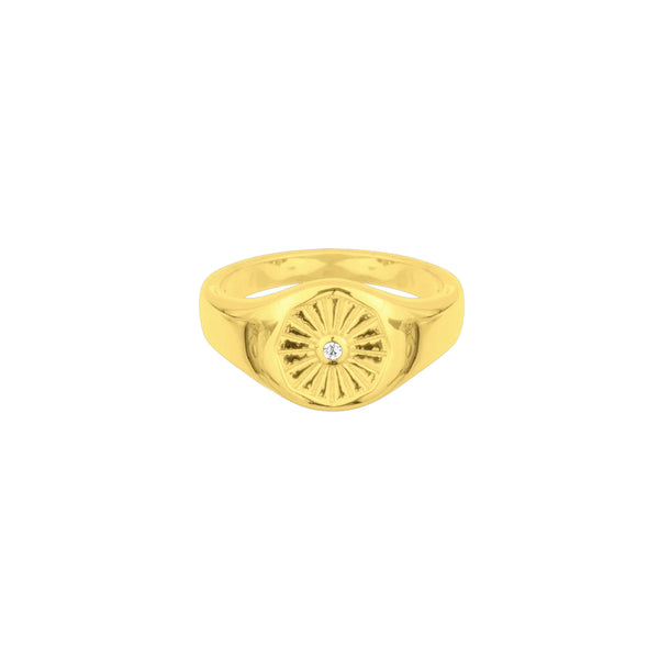 Sunbeam Signet Ring - Gold