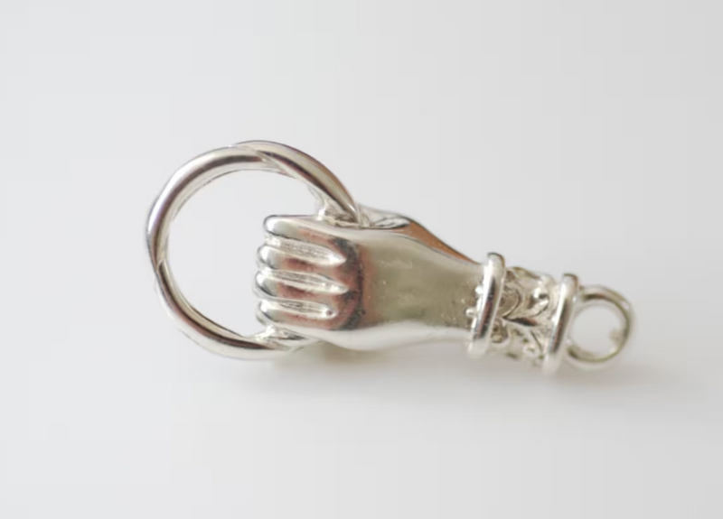 Helping Hand Connector Charm Silver