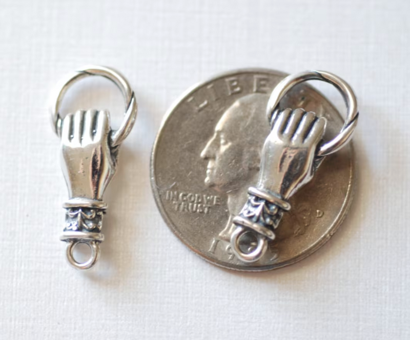Helping Hand Connector Charm Silver