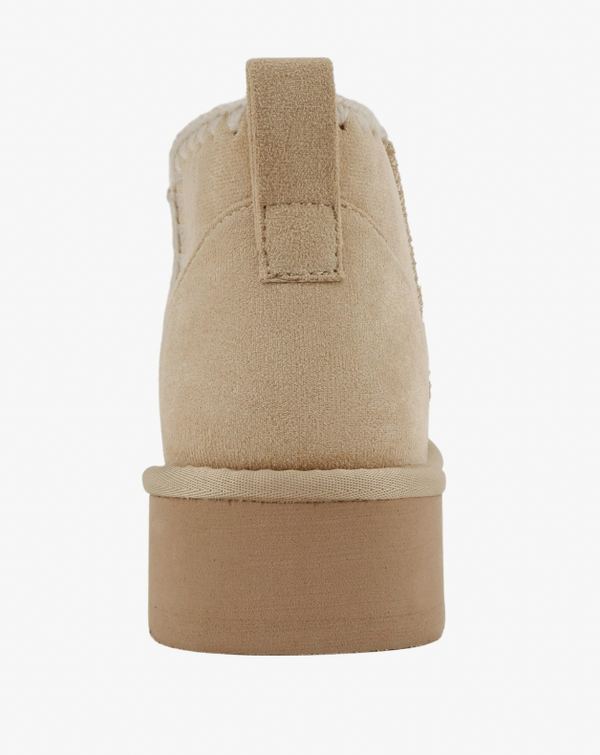 Fur Lined Slip Ons Light Tan