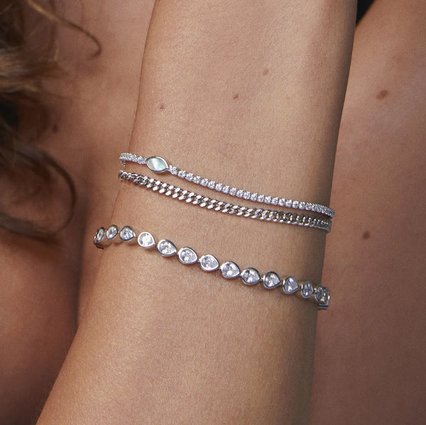 Arya Tennis Bracelet Crystal - Silver
