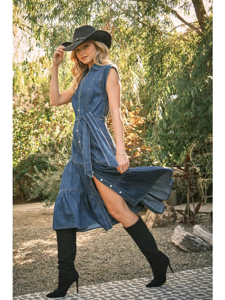 ava denim dress Olivaceous Ava Denim Dress sm