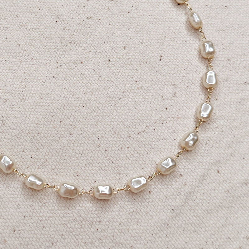 Pearl Charm Necklace Chain 16inch