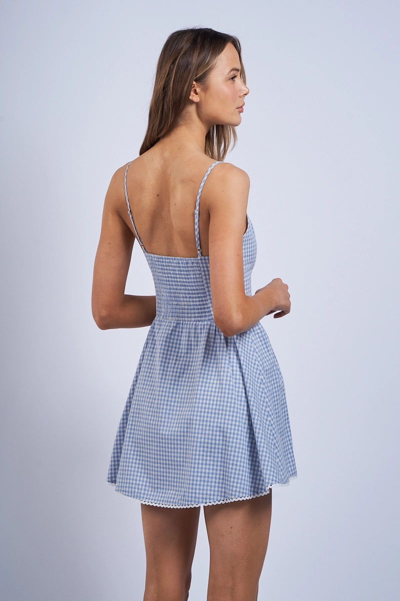 Alice Dress Blue Checker