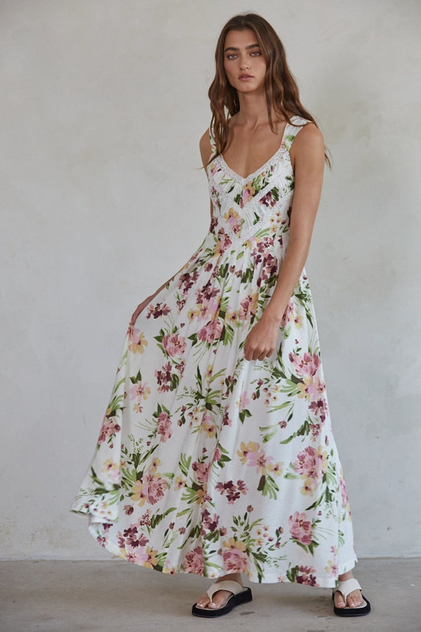 We Fell in Floral Maxi Dress