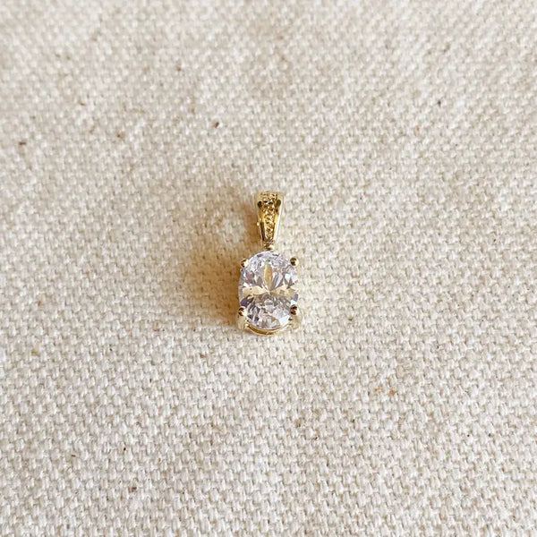 Oval Cubic Zirconia Charm