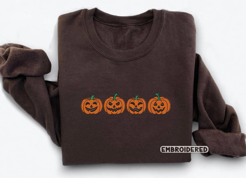 Jack O'Lantern Embroidered Crew