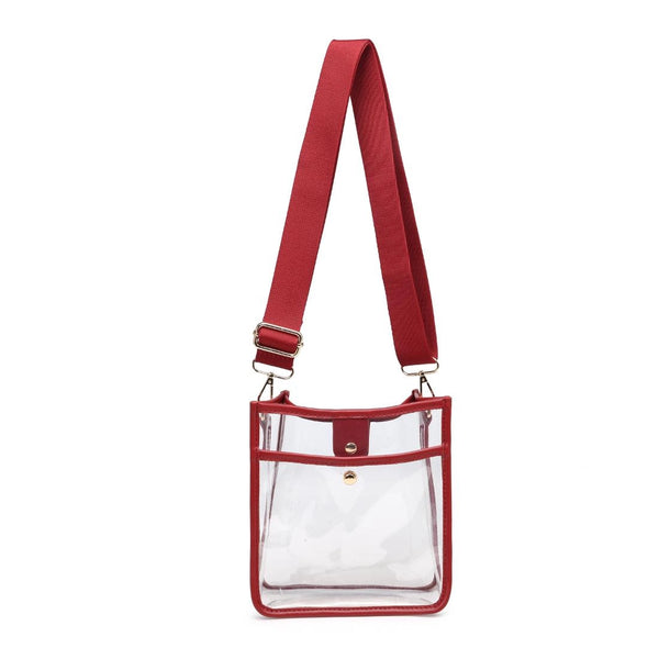 Beckham- Clear Crossbody Red