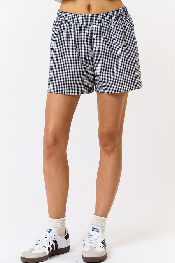 Girly gingham Shorts Black