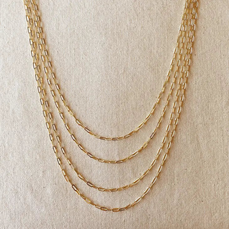 18k Gold Filled Short Link Paperclip Chain