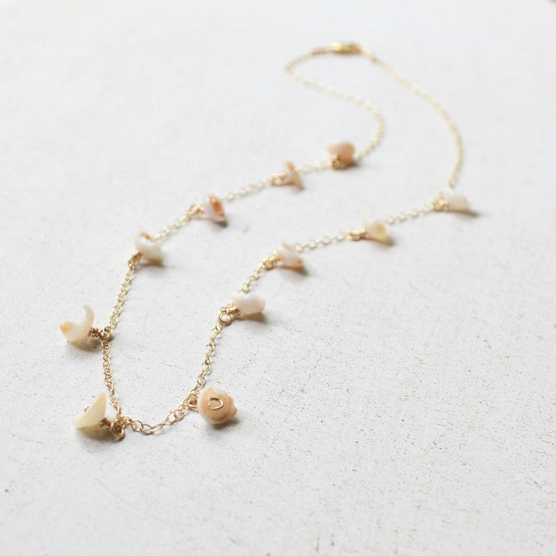 Puka Shell Choker in Gold 16 inches