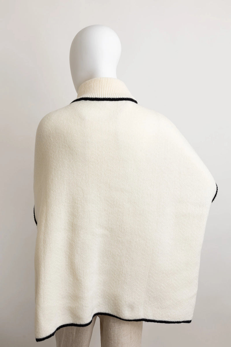 Sleigh Ride Poncho- Ivory One Size