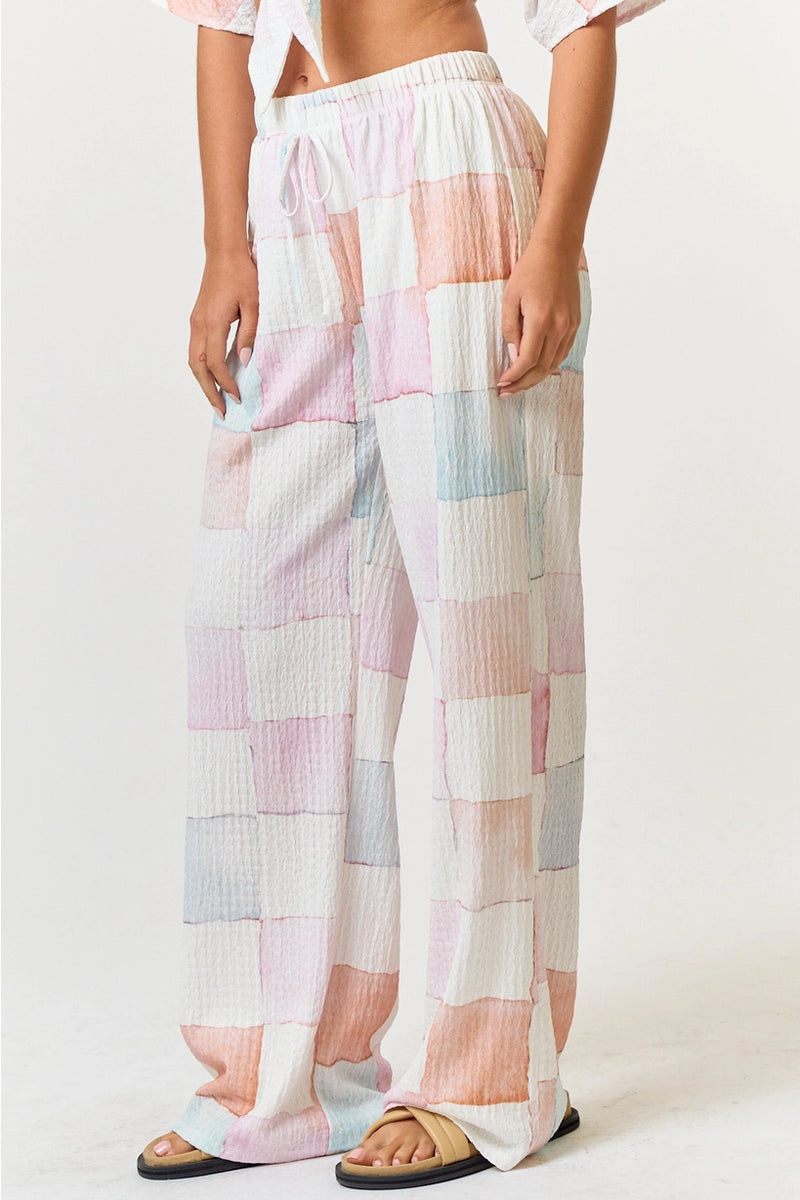 Checkered Wide Leg Pants