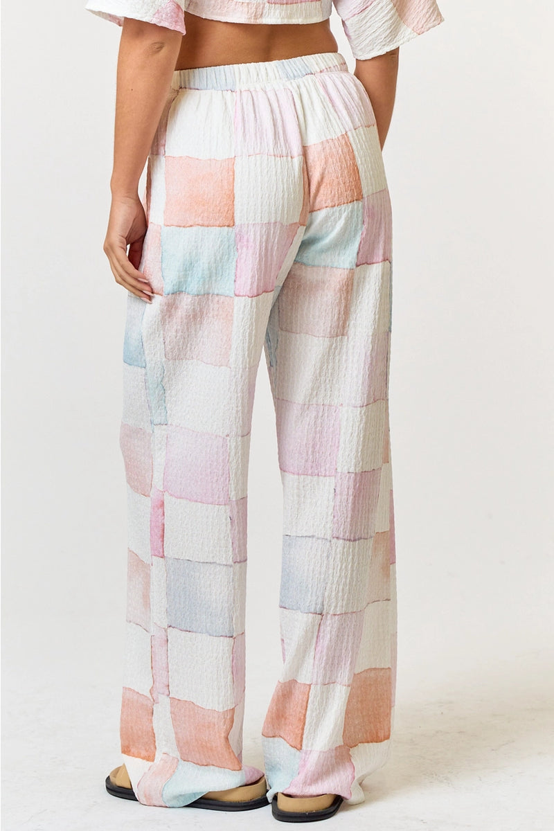 Checkered Wide Leg Pants