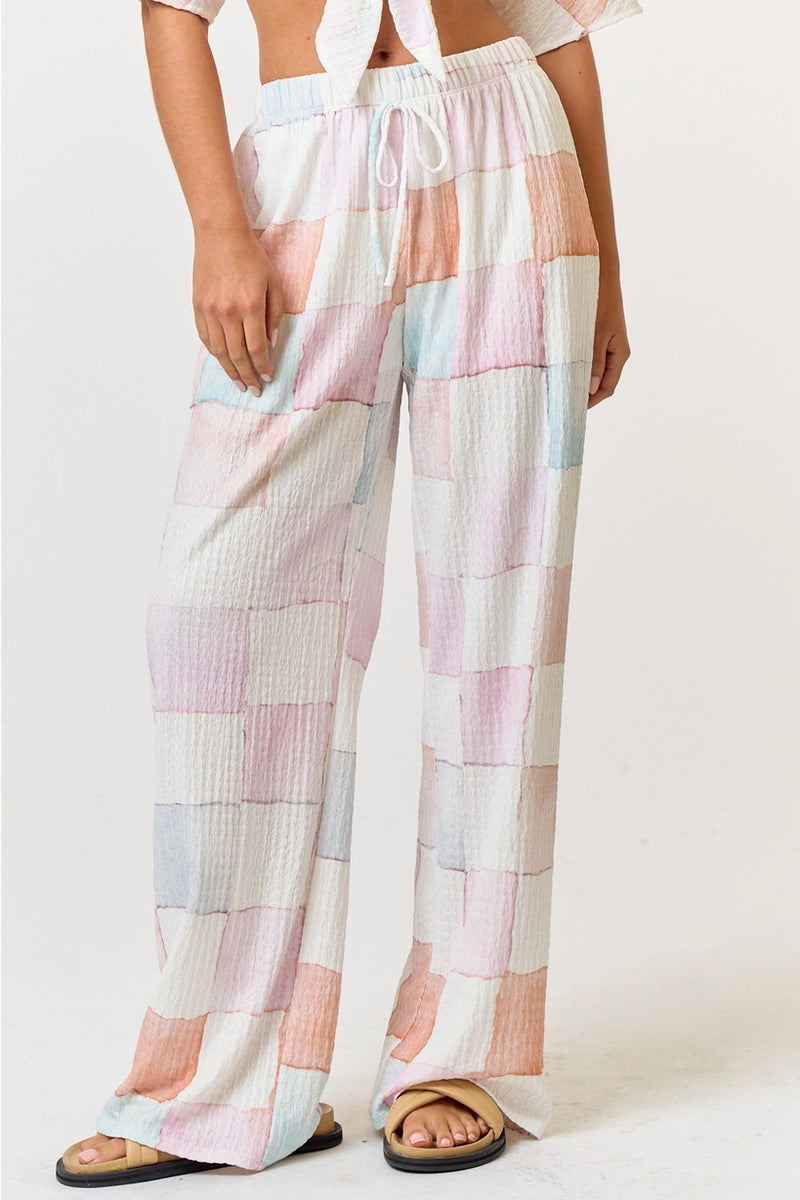 Checkered Wide Leg Pants