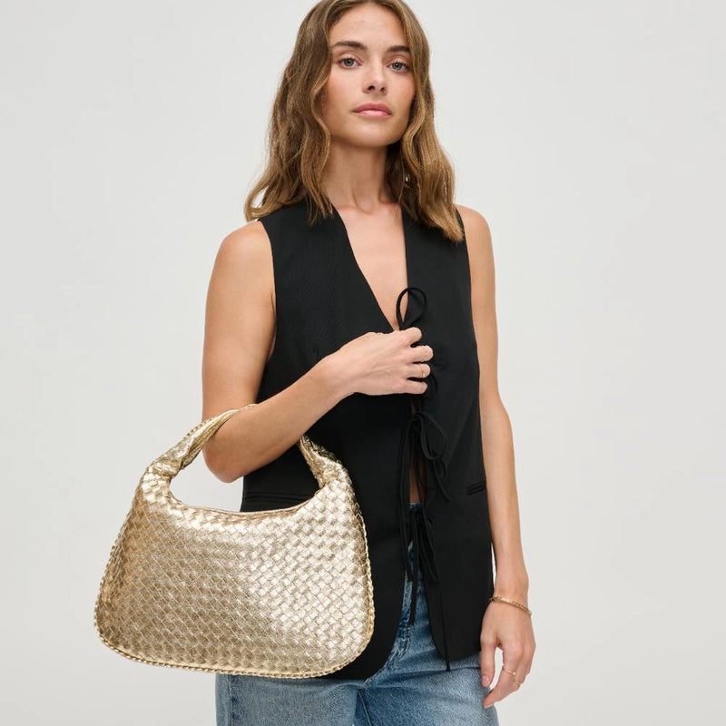 Adela Woven Hobo Gold