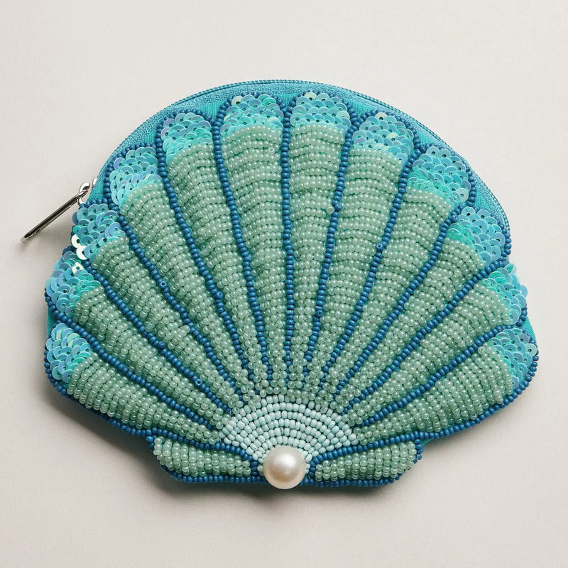 Shell Beaded Pouch Blue – SHOP ABOVO