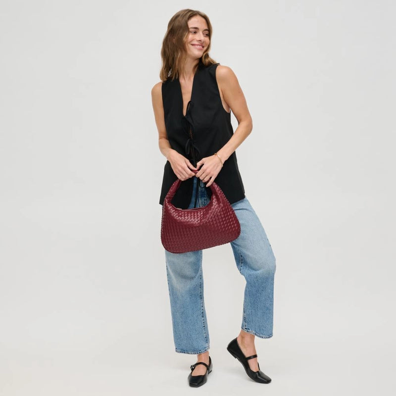 Adela Woven Hobo Wine