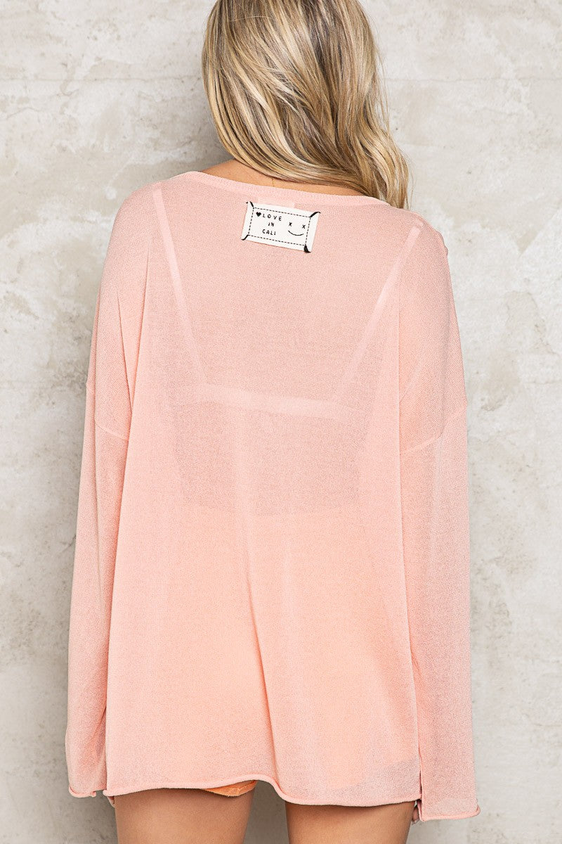 Cool Off Sweater Peach Pink