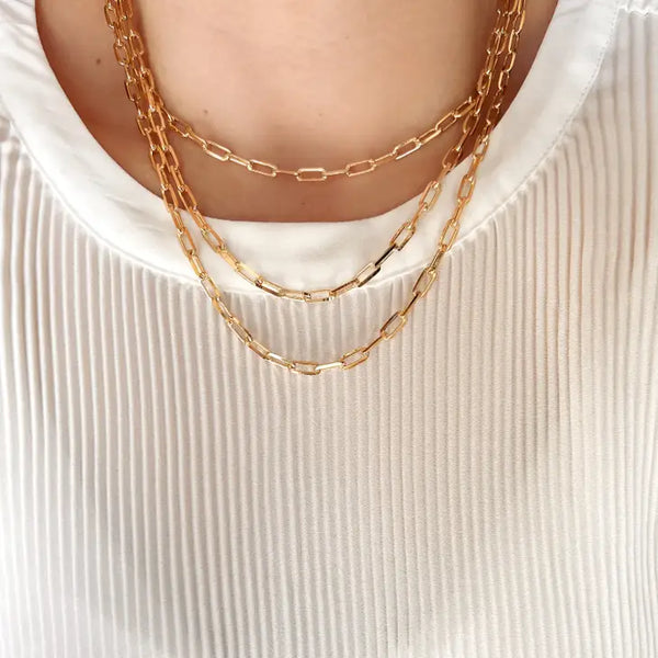 18k Gold Filled Paperclip Link Chain
