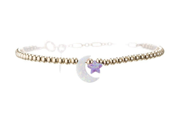 MOON (white) + STAR OPAL BRACELET