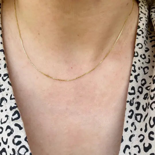 18k Gold Filled Box Chain 0.5mm Necklace