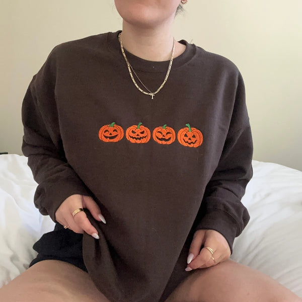 Jack O'Lantern Embroidered Crew