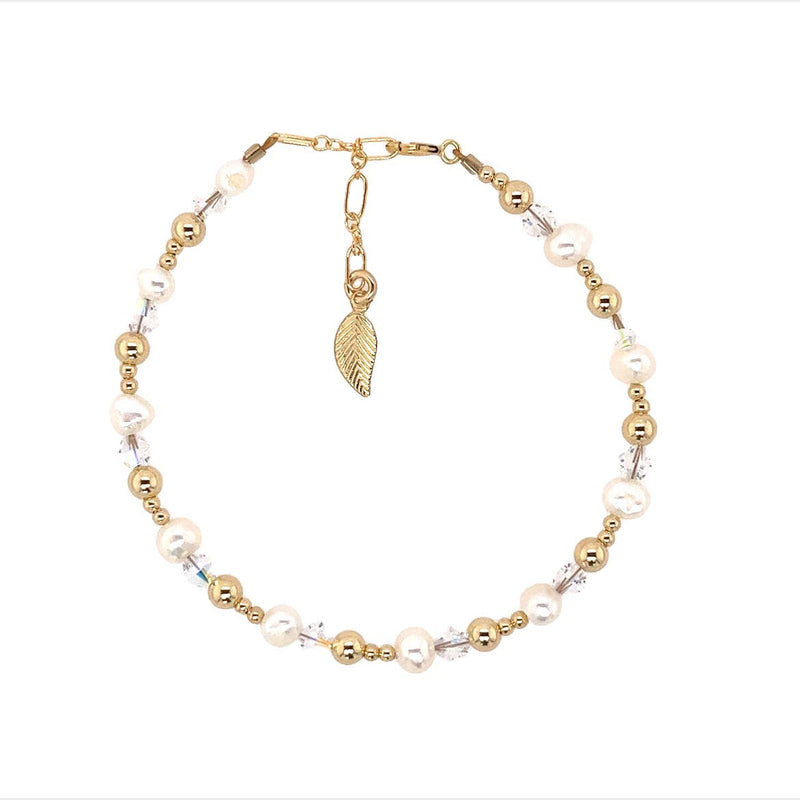 "VIVIANA" 14k gold-filled & pearl beaded Bracelet