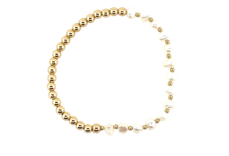 "IVY" 14k gold-filled & pearl beaded bracelet