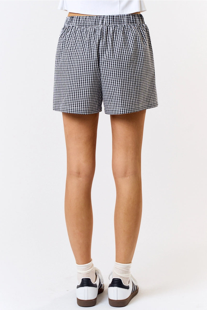 Girly gingham Shorts Black