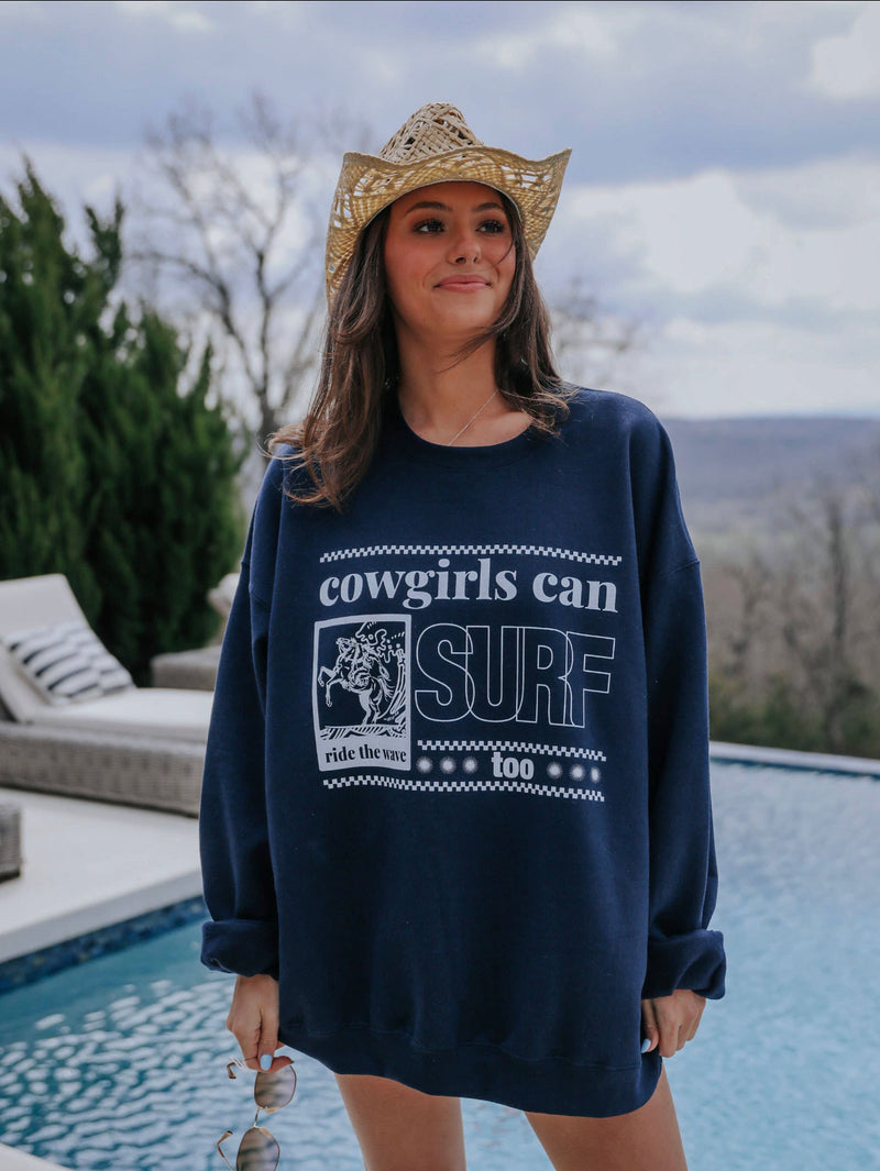Cowgirls Can Surf Sweatshirt