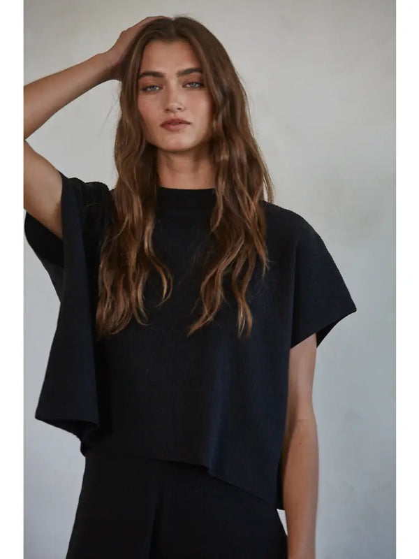 Sleeveless Knit Sweater Top Black