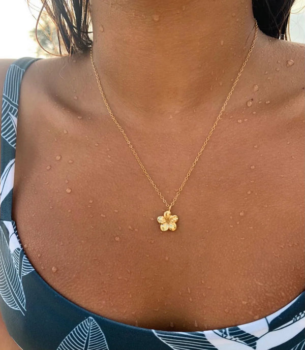 Melia Plumeria Pendant Necklace