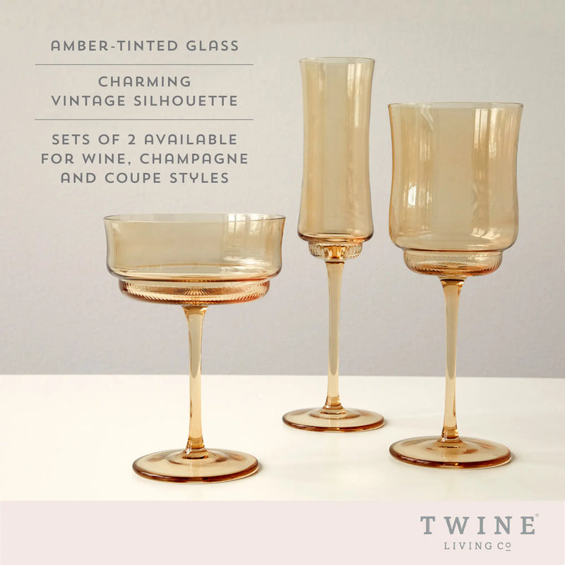Twine Gilded Stemless Champagne Flute, Set of 2