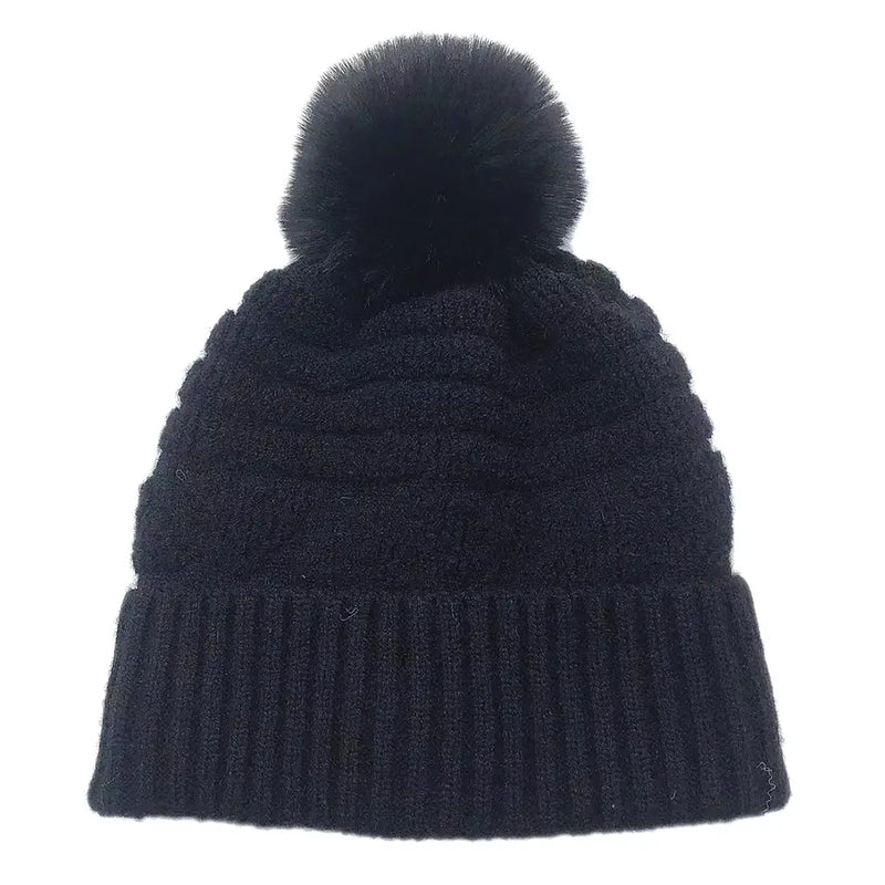 Furry Beanie with Pom-pom