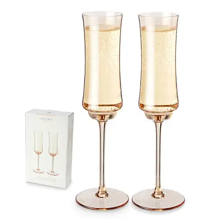 Tulip Champagne Flute 2 Piece Set in Amber