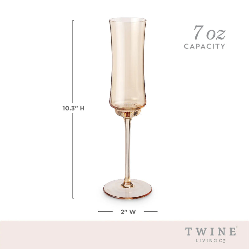 Tulip Champagne Flute 2 Piece Set in Amber