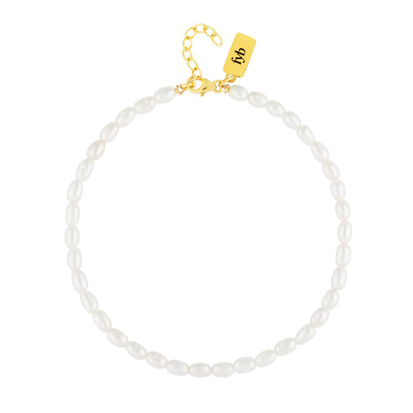 CAMILLE PEARL ANKLET- GOLD