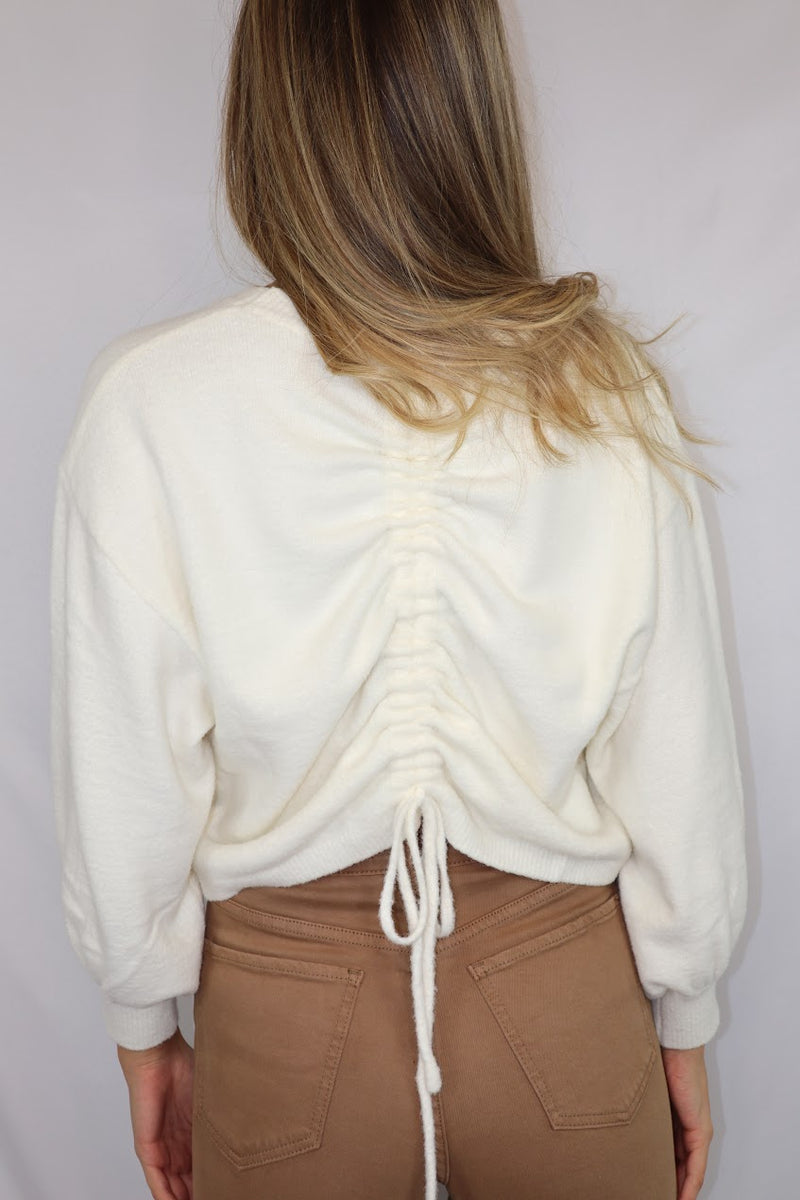 Sloan Scrunch Back Sweater White
