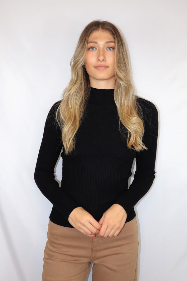 Paige Knit Turtleneck Black