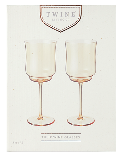 Set of 2 Amber Wine Glasses