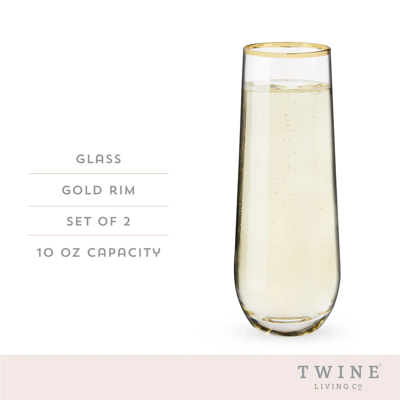 Twine Gilded Glass Tumbler, Set of 2